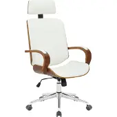 TPFLiving Bürostuhl Daytona walnuss/weiß