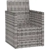 Syfax Gartensessel mit Kissen Grau Poly Rattan