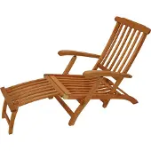 Degamo Deckchair Liegestuhl Steamer Gartenliege MAINE mit Fussteil, klappbar, Eukalyptus Holz geölt,