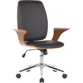 TPFLiving Bürostuhl Burton Kunstleder walnuss/schwarz