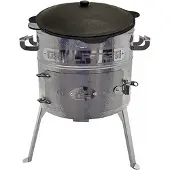 Grillpeter Utschak Aidos Edelstahl 1,5 mm mit Kazan aus Gusseisen 10L