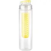 Rosenstein & Söhne Trinkflasche, Wasserflasche mit Fruchtbehälter, Tritan, gelb