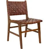 Ebuy24 Perugia Esszimmerstuhl Braun m. Braunes Leder
