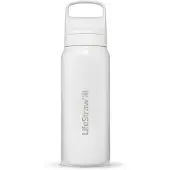 LifeStraw Go Polar White GOST-650ML-WHT Stainless Steel, Wasserflasche mit 2-Stage Filter, 650 ml