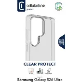Cellularline Clear Protect - Galaxy S26 Ultra Starre Schutzhülle mit Gummirändern
