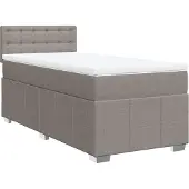 Syfax Boxspringbett mit Matratze Taupe 100x200 cm Stoff
