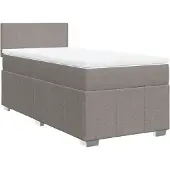 Syfax Boxspringbett mit Matratze Taupe 100x200 cm Stoff
