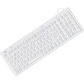 Keysonic KSK-6031INEL-Wh (DE), Kompakt Hygienetastatur, Industrietastatur, USB, Beleuchtung, weiß, Volle Größe (100%), Kabelgebunden, USB, QWERTZ, Weiß