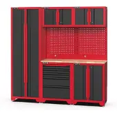 Feistos , Werkstatteinrichtung "Juno 22", schwarz/rot, 198 x 46 x 198 cm (B x T x H), 1 Hochschrank