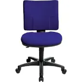 Topstar Bürodrehstuhl U50 ohne Armlehnen - blau Sicherheitsdoppelrollen für alle Böden.