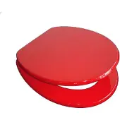 VCM WC Sitz Toilettendeckel Klodeckel Toilettensitz Deckel Brille Klobrille Ascoly Holzoptik mit stabilem Holzkern Rot