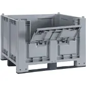 BRB-Lagertechnik Palettenbox mit Kommissionierklappe und 3 Kufen, LxBxH 1200x800x850 mm