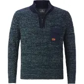 Jan Vanderstorm Pullover Herren Baumwolle blau meliert, 6XL 818054-0001-09977