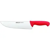 Arcos Metzgermesser Farbe - Prof 296022 aus rostfreiem Stahl Nitrum und mango ergonomisches rotes Polypropylen mit 25 cm Klinge, Vitrine