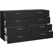 Ebuy24 Pepe Kommode 8 Schubladen schwarze Struktur.