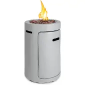 Blumfeldt Crete Gas-Feuerstelle 13 kW Flüssiggas Edelstahl Hellgrauer Stein
