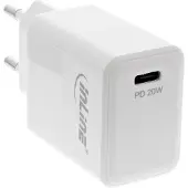 InLine USB PD Netzteil Ladegerät Single USB-C, Power Delivery, 20W, weiß, Drinnen, AC, 12 V, Weiß