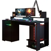 Parisot Kinderschreibtisch "Gaming", schwarz, B:152cm H:85cm T:61cm, Tische, Kinderschreibtisch, Gamingtisch, Jugendschreibtisch, Schreibtisch, inkl. LED Beleuchtung, Topseller