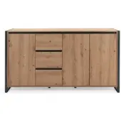 Furn.Design Sideboard Eiche Artisan und Grau 160 cm Viel Stauraum Industrial Malta