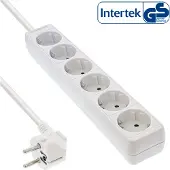InLine Steckdosenleiste, 6-fach Schutzkontakt, weiß, 3m, 3 m, 1,5 mm², Weiß, Kunststoff, 6 AC-Ausgänge, 517 g