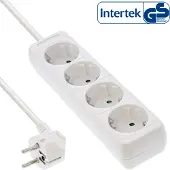 InLine Steckdosenleiste, 4-fach Schutzkontakt weiß, 5m, 5 m, Drinnen, Typ F, Type F (CEE 7/4), Abgewinkelt, 1,5 mm²