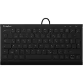 Keysonic KSK-5011ELC (DE) Mini Tastatur, Hintergrundbeleuchtung, integrierter Nummernblock, Combo, schwarz, Kabelgebunden, USB, Membran Key Switch, QWERTZ, LED, Schwarz