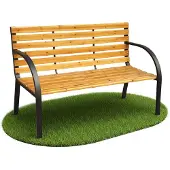 Akord Gartenbank DALIA lackiertes Holz Stahlbeine Breite 122 cm