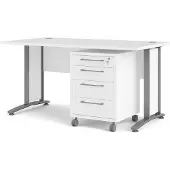 Dmora Schreibtisch - Weiß 80x150x74,5h cm