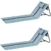 Linder Exclusiv GmbH Strandliege Strandmatte Matte Badematte Liege faltbar Tasche gestreift 2er Set