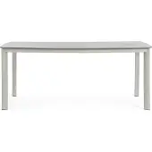 Natur24 Tisch Alorca 90 x 75 x 180 cm Gesintertem Stein Aluminium Weiß Grau