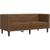 vidaXL 3-tlg. Chesterfield-Sofa-Set Braun Kunstleder