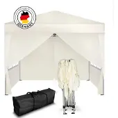 Kronenburg Faltpavillon 3x3m - Wasserfest, UV-Schutz 50+, 4 Seitenteile, champagner