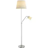 LINDBY Stehleuchte Nantwin, 175 cm, grau, nickel, Textil