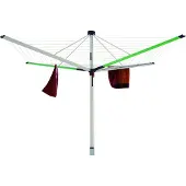 Proregal Wäschespinne Vento | 4 Tragarmen | 8 Leinenreihen | Aluminium | Apfelgrün | Hx 205x290cm | Geschlossene Rundform mit Abdeckkappe und Leineneinzug