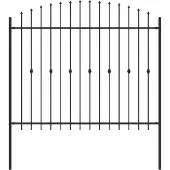 vidaXL Spießzaun ASTEN 200 x 200 cm Pulverbeschichteter Stahl Schwarz