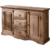 MASSIVMOEBEL24.DE MASSIVMOEBEL24 Sideboard Sheesham 135x40x85 grau geölt LEEDS #42