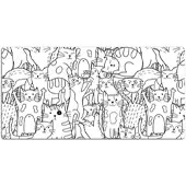 Tulup Schreibtischunterlage Katzen-Doodle-Kunst Schreibtisch Unterlagen 100x50 cm Weiß Schreibtisch Unterlegmatte PVC Schreibtischmatte