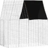 vidaXL Hasenkäfig Silber 200 x 100 x 210 cm Verzinkter Stahl