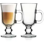 Pasabahce Irish Coffee Henkelbecher 2er Set Kaffetassen Kulplu Bardak 230ml 55141