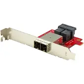 StarTech.com .com Mini-SAS Adapter - Dual SFF-8643 auf SFF-8644 - Voll und Low-Profile Slotblech - 12Gbit/s, Mini SAS, Mini-SAS HD, Rot, CE, FCC, TAA, REACH, 120 mm, 74 mm