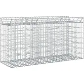 vidaXL Gabionen-Hochbeet 150 x 50 x 80 cm Verzinkter Stahl Silber