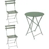 Fermob Bistro Balkonmöbel-Set 3tlg. Stahl/Klappbar Tisch 60cm Rund