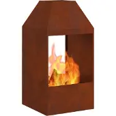 vidaXL Feuerstelle Rostoptik 50 x 50 x 100 cm Wetterfeststahl