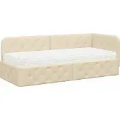 vidaXL Eckbettgestell Creme 80 x 200 cm Stoff
