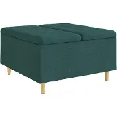 vidaXL Aufbewahrungsottomane Dunkelgrün 80 x 80 x 45 cm Stoff