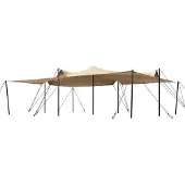 TOOLPORT Stretchzelt 6x8m wasserdichte Polyesterplane mit Stahlpfosten Set für flexible Outdoor Events