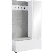 Möbel Kraft Garderobe Tejo Weiß Hochglanz