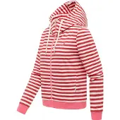 Ragwear Sweatjacke "Sweatjacke Parya Stripes", Damen, Gr. M, rot, Obermaterial: 50% Baumwolle CO. 50% Elasthan EL., Sweatjacken Sweatjacke