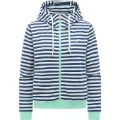 Ragwear Sweatjacke "Sweatjacke Parya Stripes", Damen, Gr. L, blau (navy), Obermaterial: 50% Baumwolle CO. 50% Elasthan EL., Sweatjacken Sweatjacke