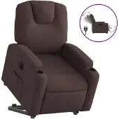 vidaXL Relaxsessel mit Aufstehhilfe Elektrisch Dunkelbraun Stoff